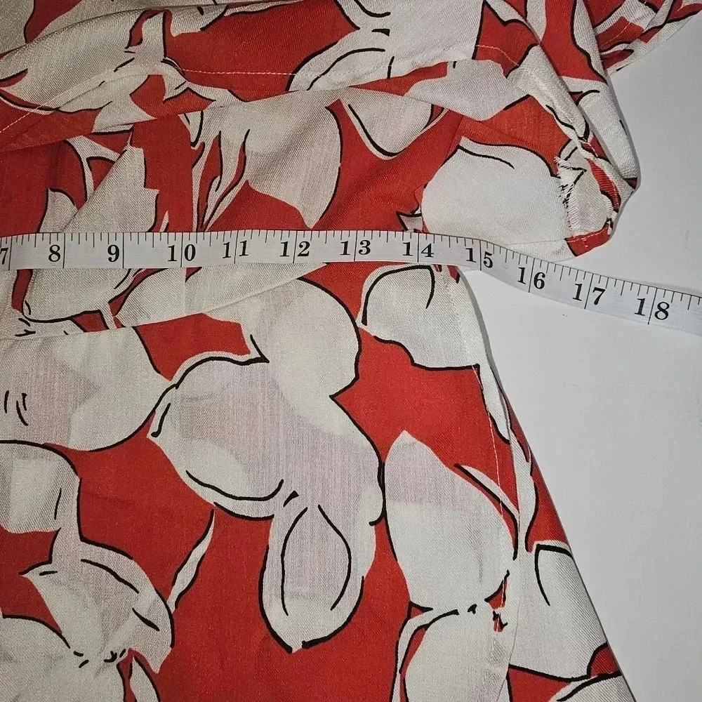 J.O.A Los Angeles Red and White 100% Linen Skort - Picture 13 of 15